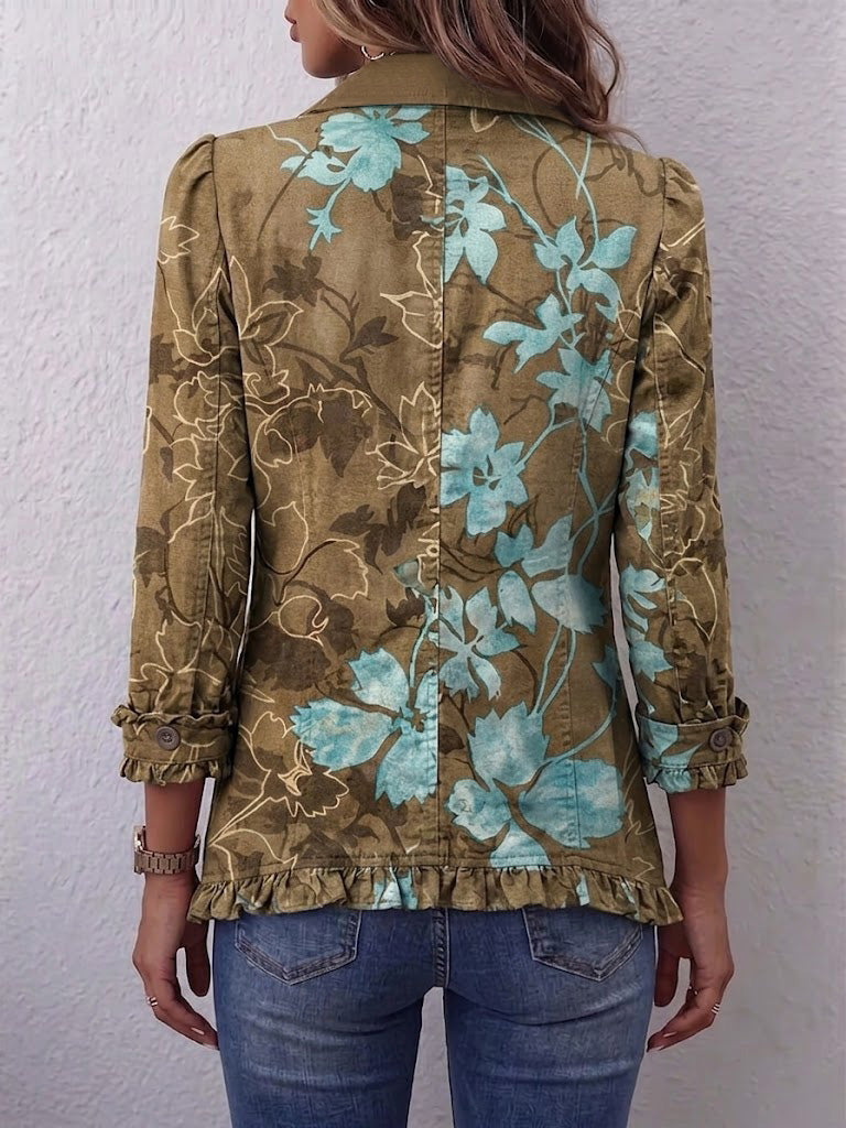Margot Biarritz - Veste florale dégradée avec volants
