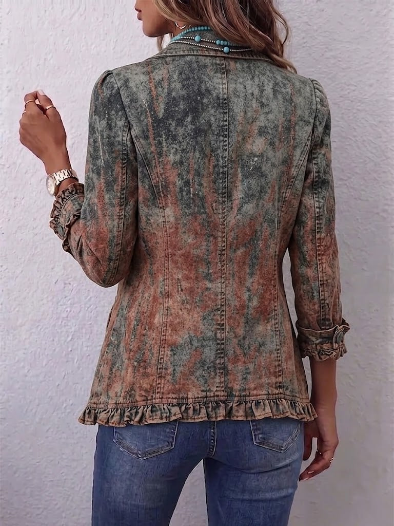 Margot Biarritz - Veste dégradée texturée avec volants