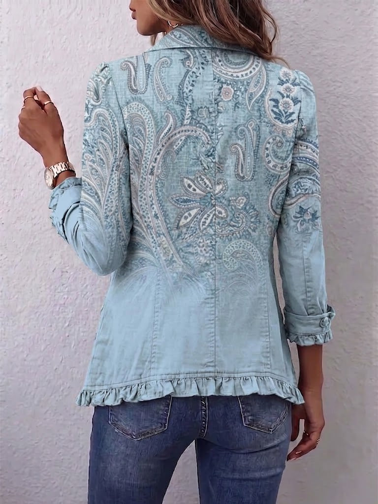 Margot Biarritz - Manteau en cachemire vintage avec volants