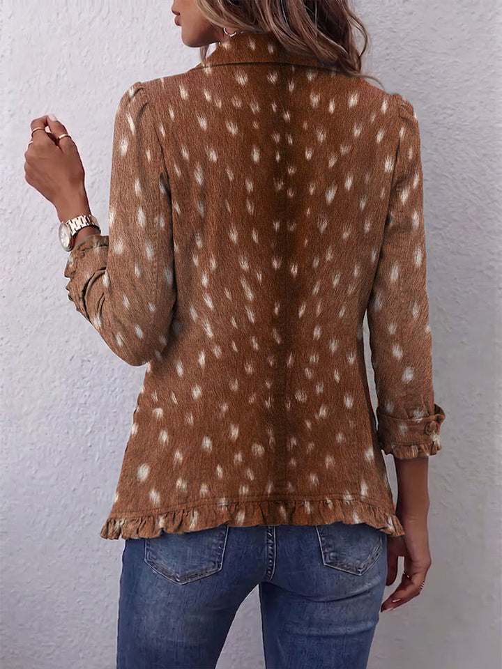 Margot Biarritz - Veste Imprimée Animale avec Volants