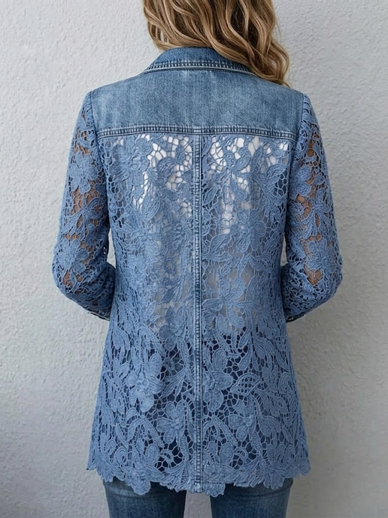Margot Biarritz - Veste Americana en Dentelle Florale