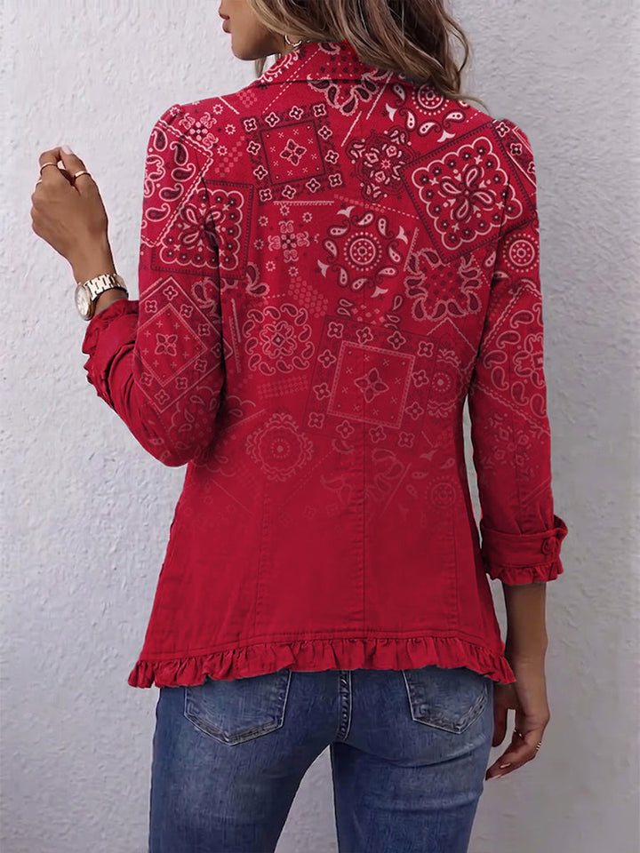 Margot Biarritz - Manteau en cachemire dégradé avec volants