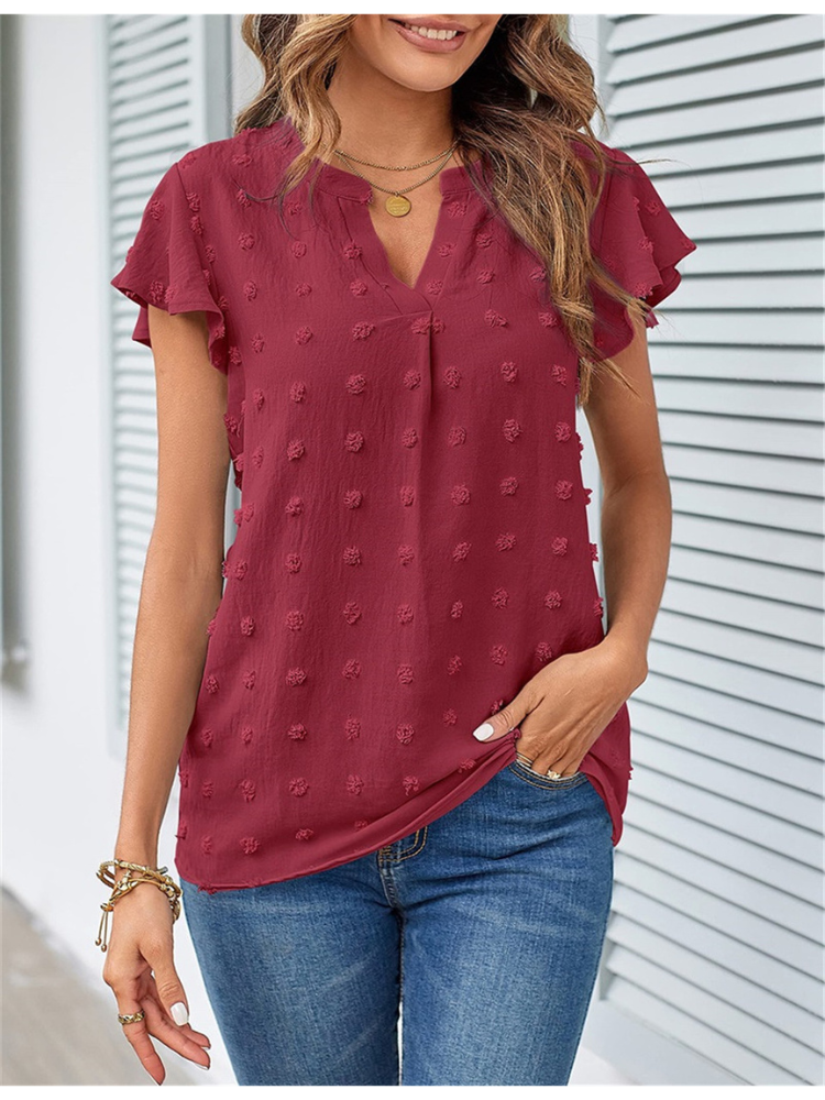 Margot Biarritz - Blouse chic en patchwork avec volants Kari
