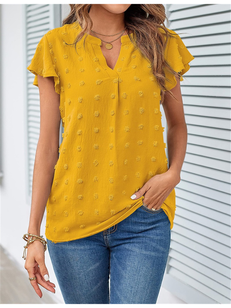 Margot Biarritz - Blouse chic en patchwork avec volants Kari