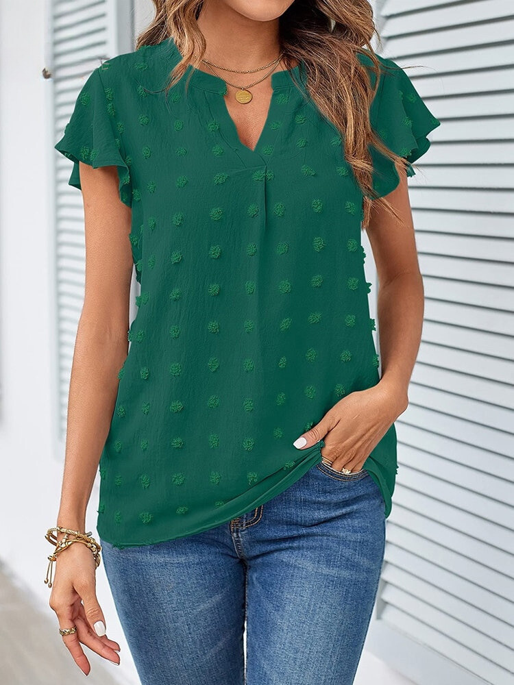 Margot Biarritz - Blouse chic en patchwork avec volants Kari
