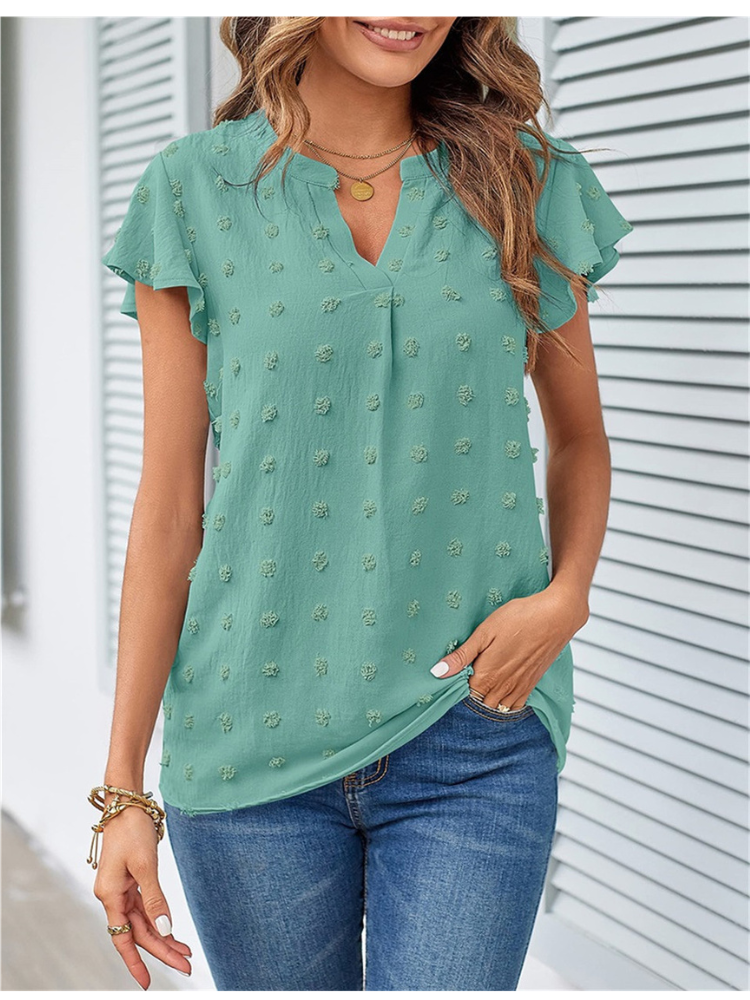 Margot Biarritz - Blouse chic en patchwork avec volants Kari