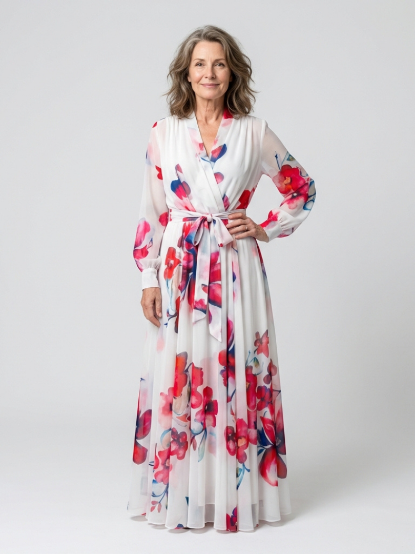 Margot Biarritz - Robe Maxi Enveloppe Florale Lillian