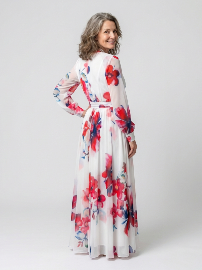 Margot Biarritz - Robe Maxi Enveloppe Florale Lillian