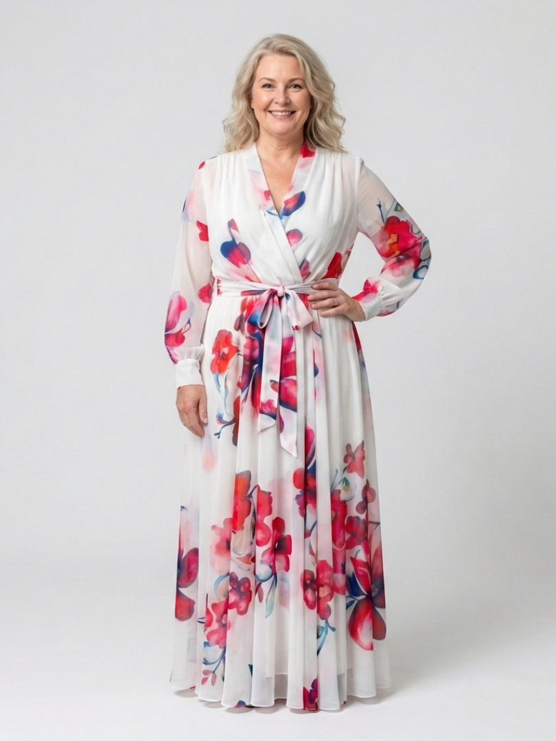 Margot Biarritz - Robe Maxi Enveloppe Florale Lillian