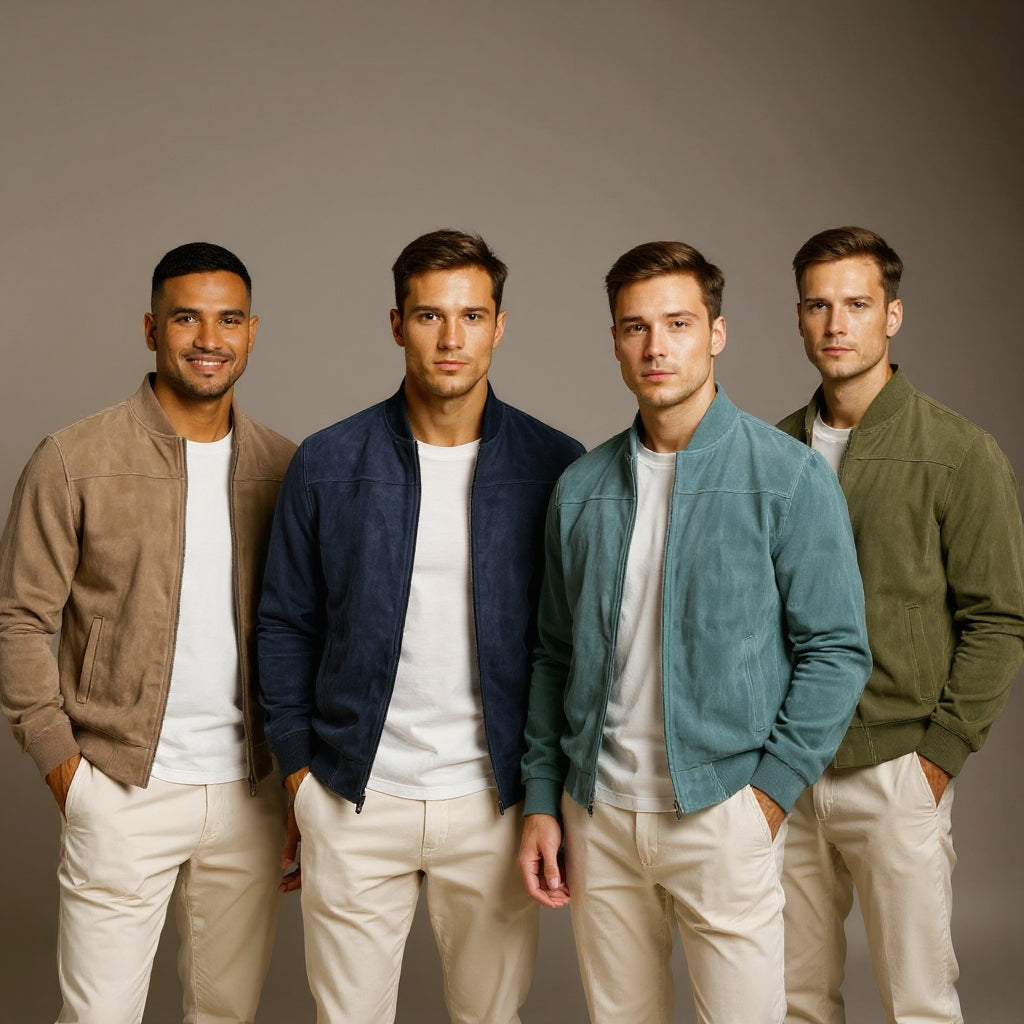Margot Biarritz - Veste bomber en cuir suédé pour homme