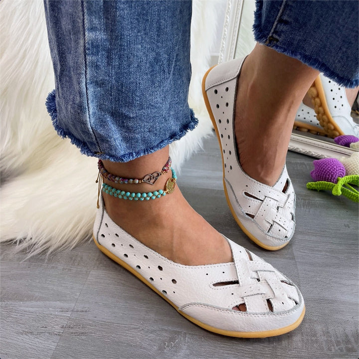 Margot Biarritz - Mocassins Élégants en Cuir Aéré