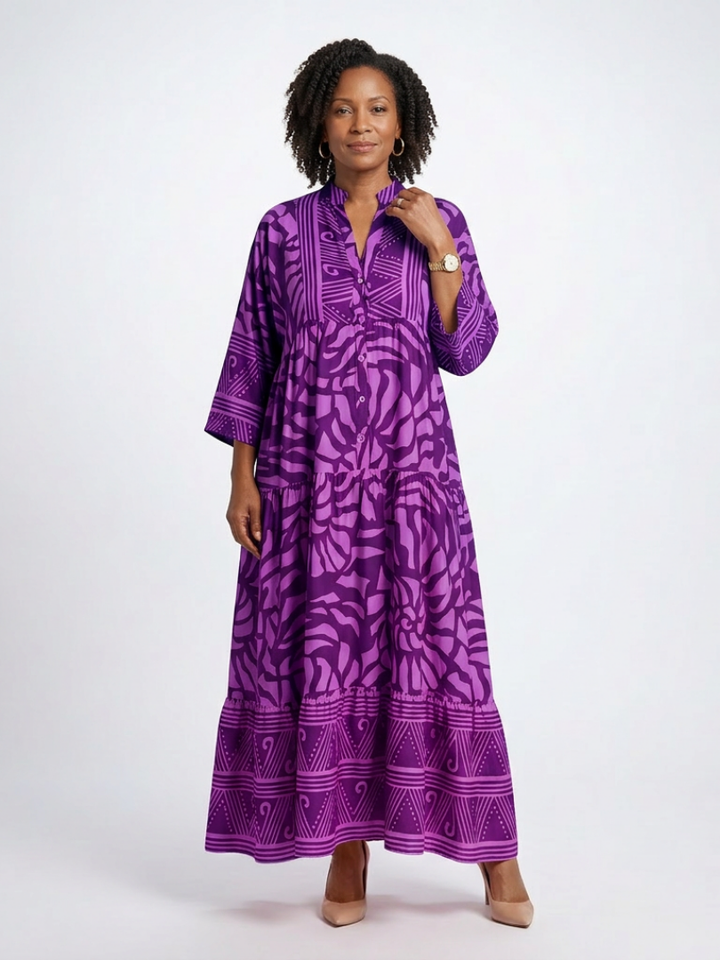 Margot Biarritz - Robe Midi à Boutons Marielle