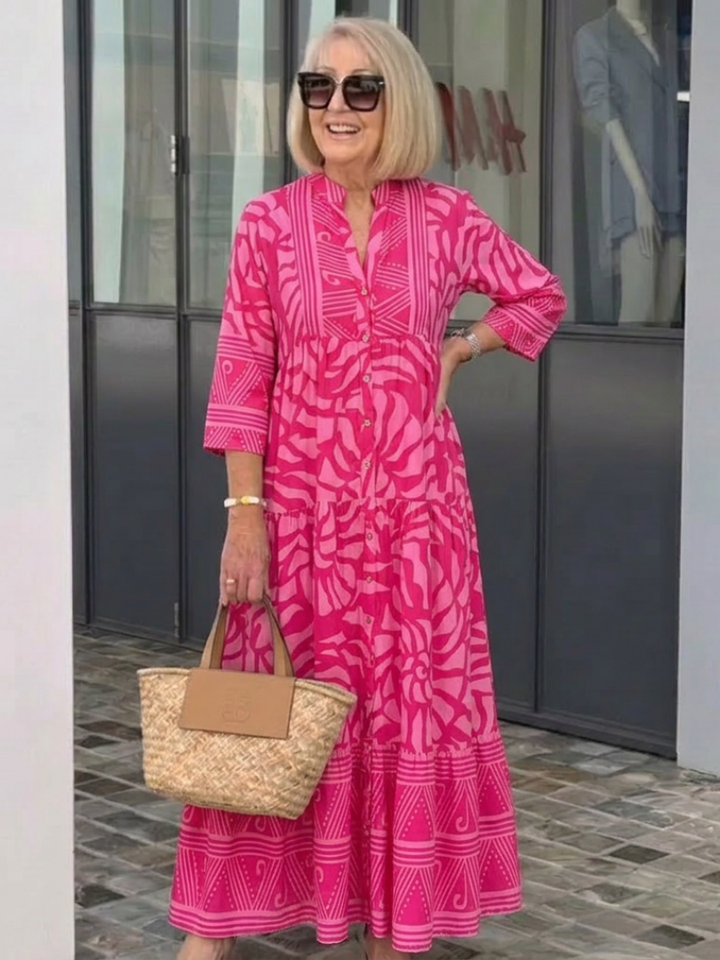 Margot Biarritz - Robe Midi à Boutons Marielle