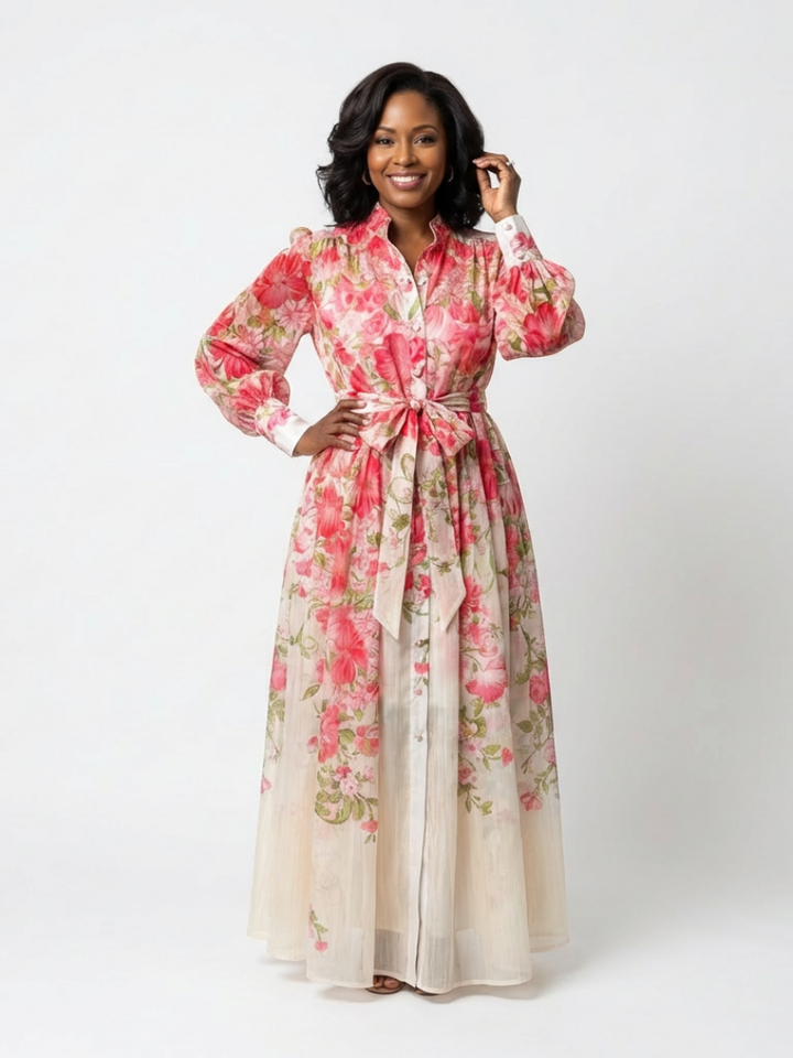 Margot Biarritz - Robe Maxi Longue Florale Transparente Cressida