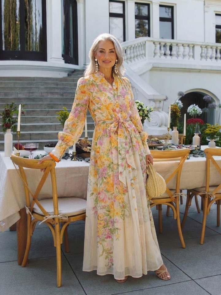 Margot Biarritz - Robe Maxi Longue Florale Transparente Cressida